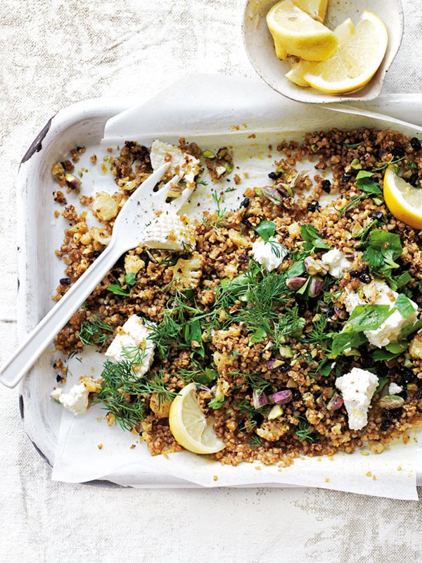 Toasted grain and cauliflower tabouli