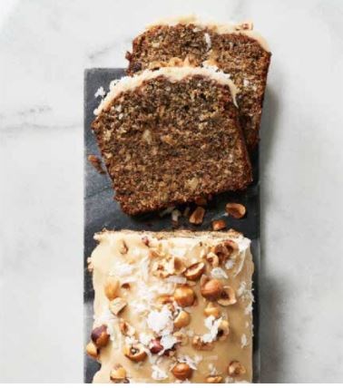 Toasted hazelnut-coffee banana bread