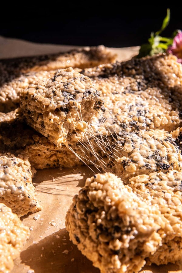 Toasted marshmallow caramel Rice Krispie treats