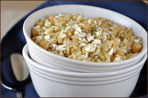Toasted orzo and chickpea salad