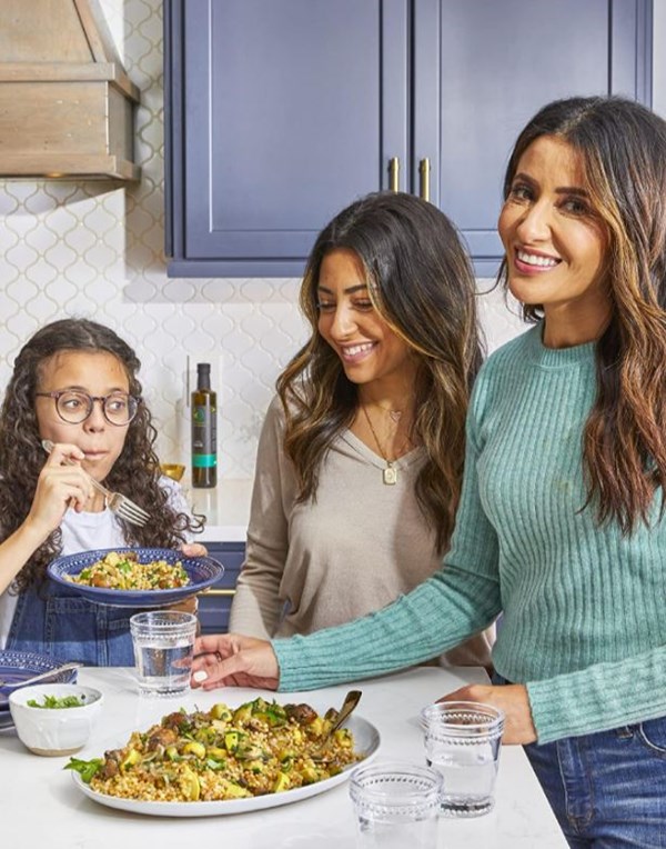 Toasted pearl couscous and summer vegetable medley