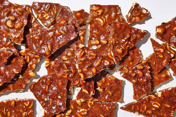 Toasted pepita and ancho chile peanut brittle