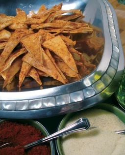 Toasted pita dippers
