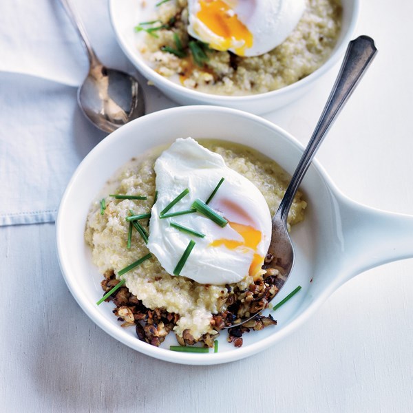 Toasted-quinoa porridge with black trumpet mushrooms [Thomas Keller]