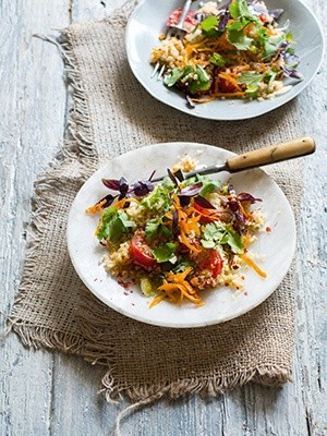 Toasted quinoa with coriander, lime & crunchy pumpkin