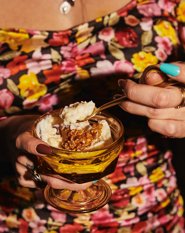 Toasted rice pudding