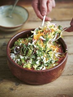 Toasted seed and tahini slaw
