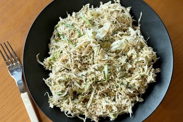 Toasted sesame and furikake cabbage salad