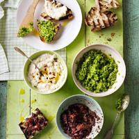Toasted sourdough with ricotta and herbs