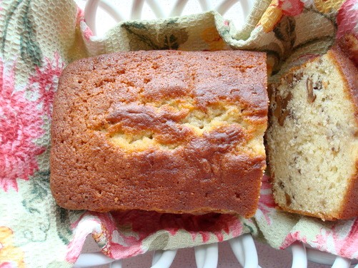 Toasted walnut teacake with a fragrant lemon-honey glaze