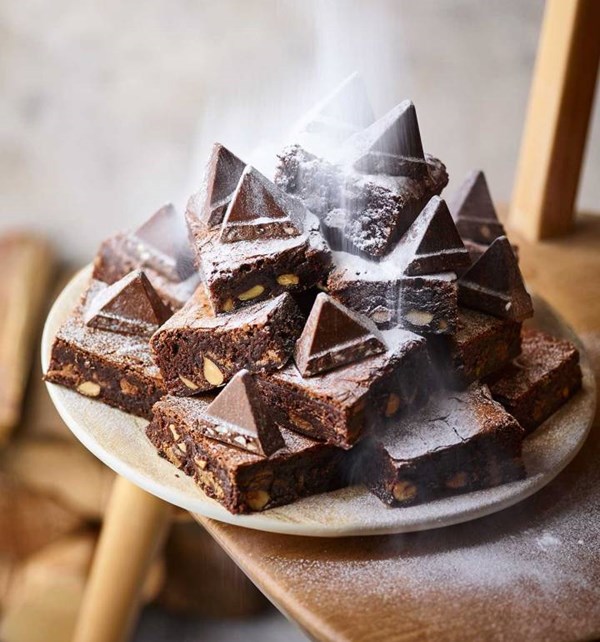 Toblerone snowstorm brownies
