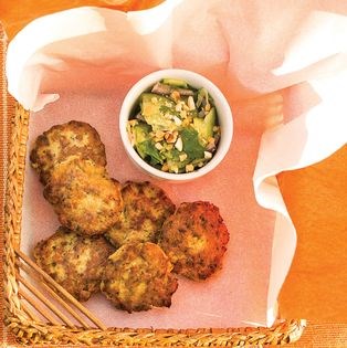 Tod mun chicken cakes with cucumber relish