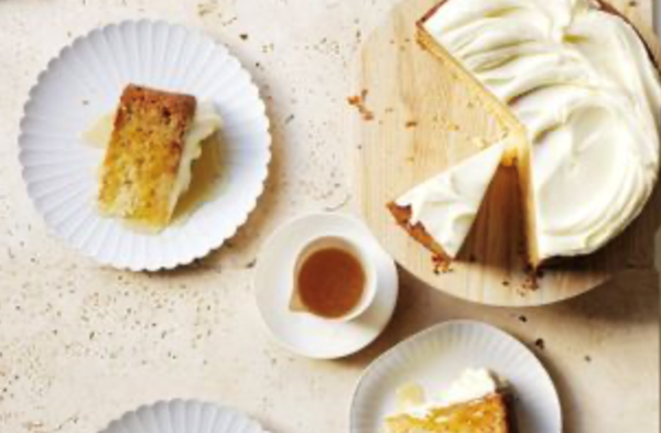 Toffee apple and cream cheese mud cake