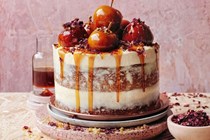Toffee apple cake with apple maple caramel