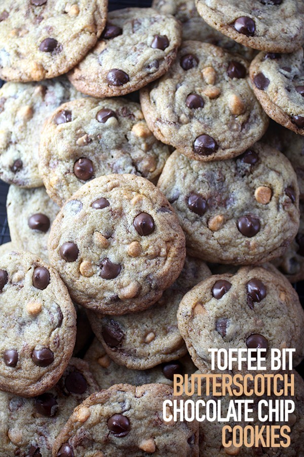 Toffee bit butterscotch chocolate chip cookies