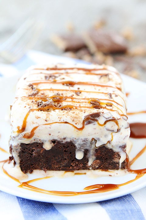 Toffee ice cream brownie bars