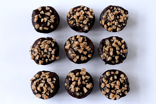 Toffee-topped brownie bites