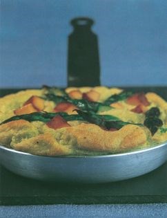 Tofu and asparagus souffle