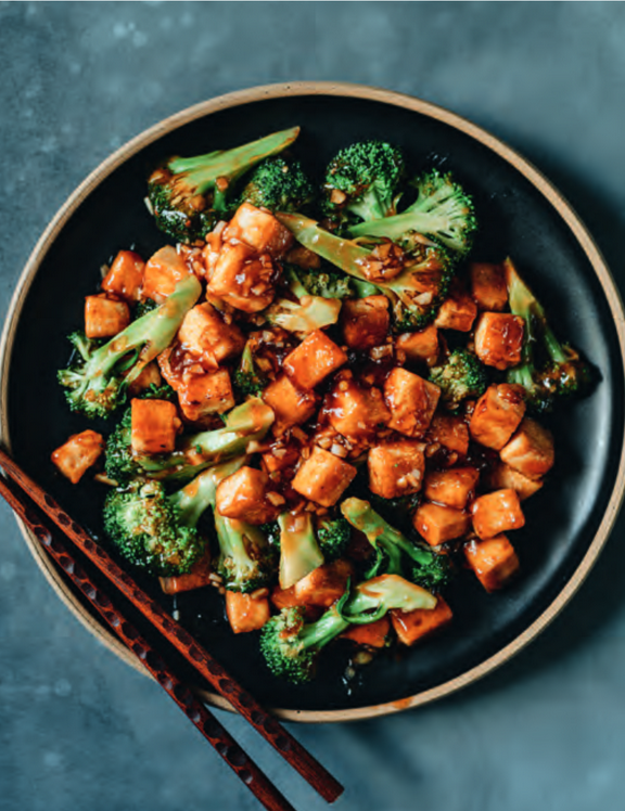 Tofu and broccoli