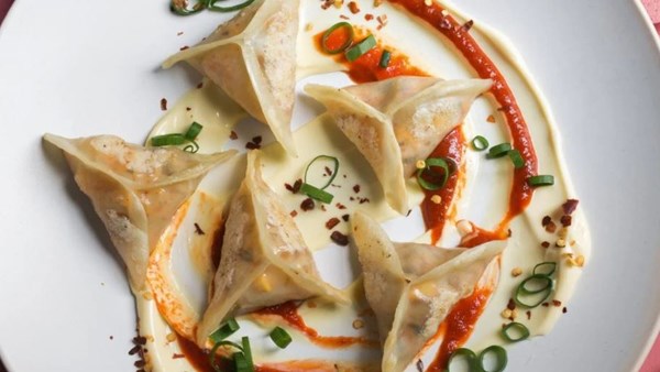 Tofu and kimchi dumplings
