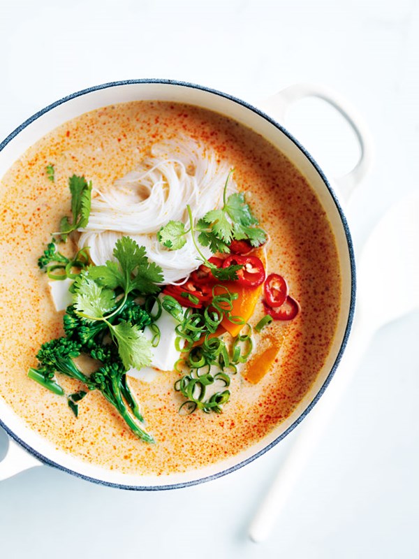 Tofu and pumpkin laksa
