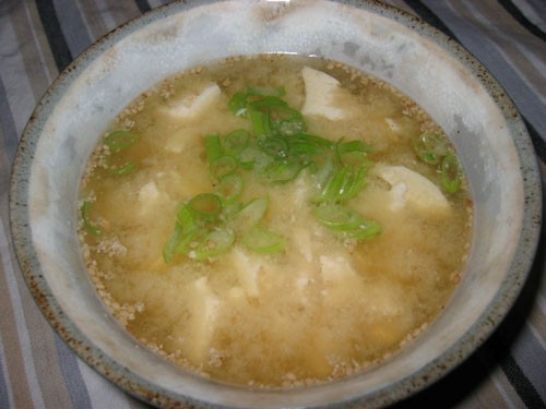 Tofu and sesame miso soup
