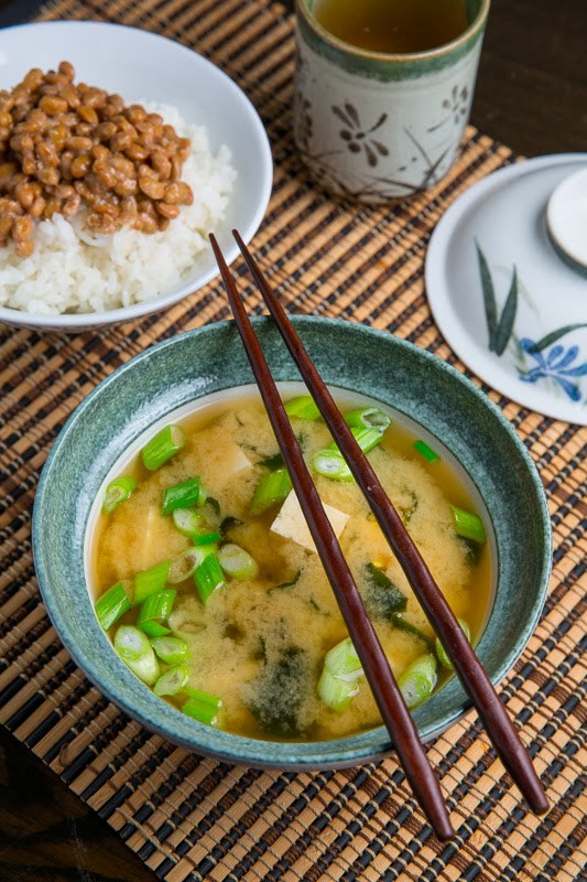 Tofu and wakame miso soup