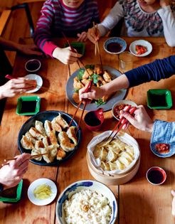 Tofu, fennel and prawn gyoza