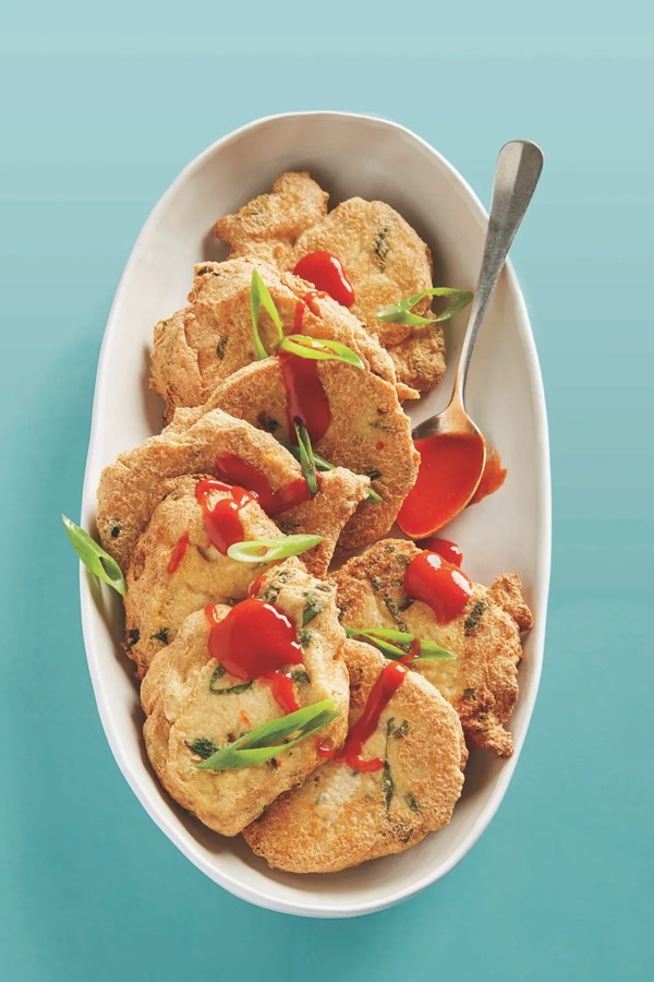 Tofu pancakes with chutney