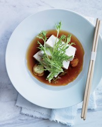 Tofu salad with chestnuts and apple dashi