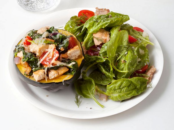 Tofu-stuffed acorn squash