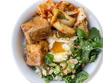 Tofu yum-yum rice bowl