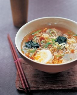 Tokyo-style ramen noodles in soup