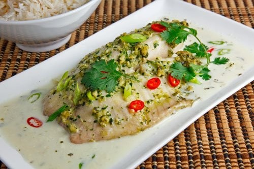 Tom yum baked fish