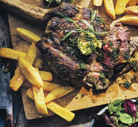 Tomahawk steak with Café de Paris-style butter