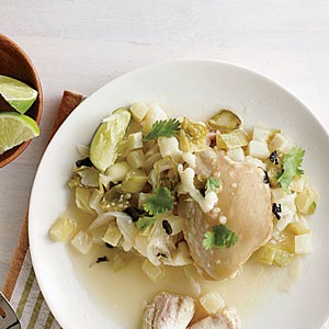 Tomatillo and chayote chicken