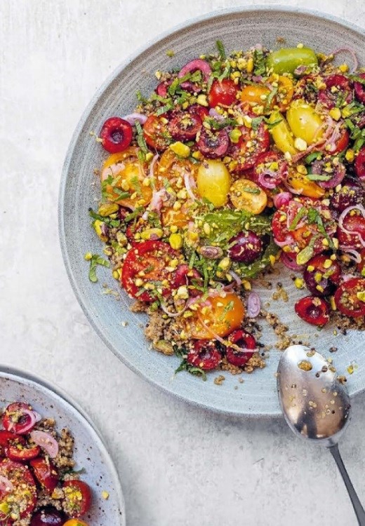 Tomato + cherry quinoa with pistachios