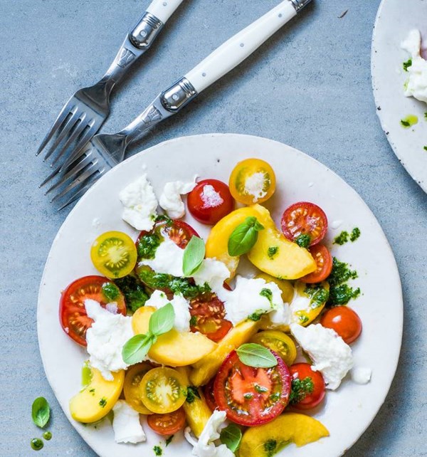 Tomato & peach salad