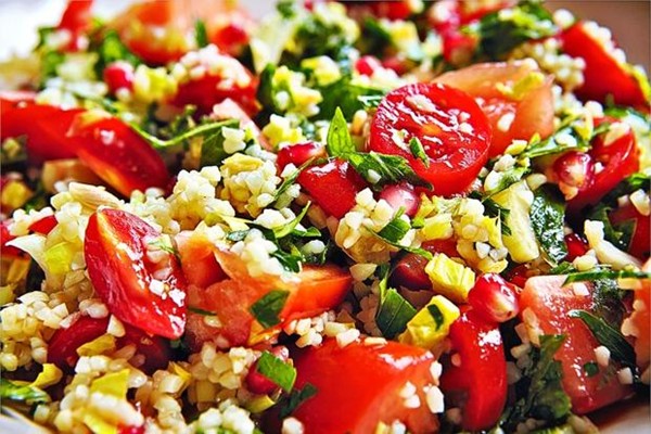 Tomato & pomegranate tabule for high summer