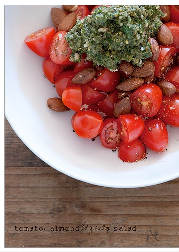 Tomato, almond & pesto salad