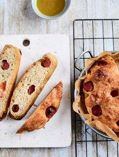 Tomato and basil focaccia