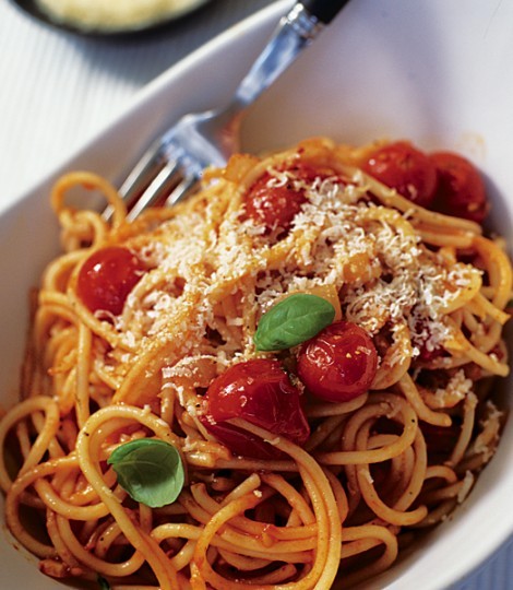Tomato and basil spaghetti