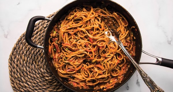 Tomato and basil spaghetti