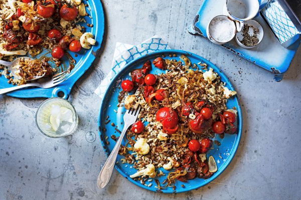 Tomato and cauliflower koshari