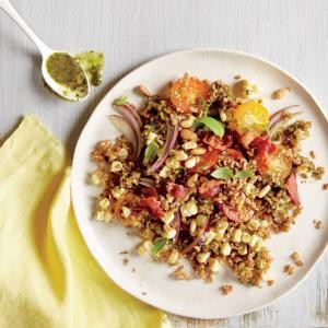 Tomato and corn bulgur salad