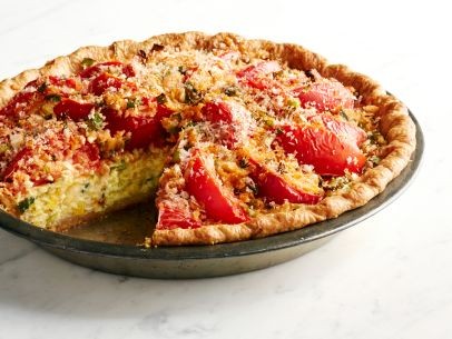 Tomato and corn custard pie