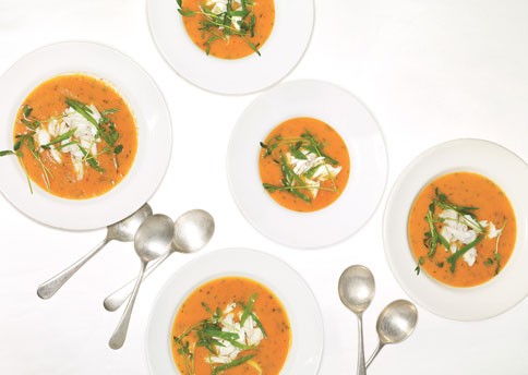Tomato and crab soup