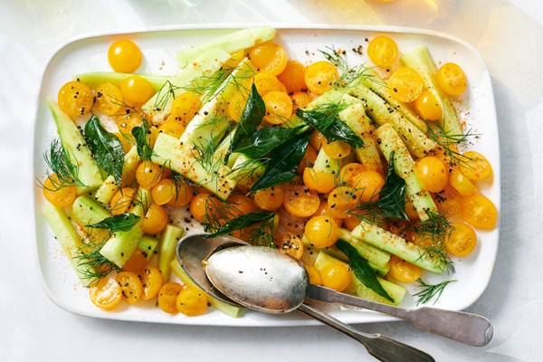 Tomato and cucumber salad