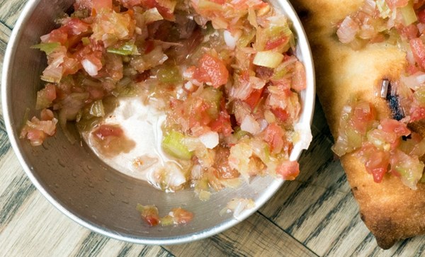Tomato and garlic scape chutney