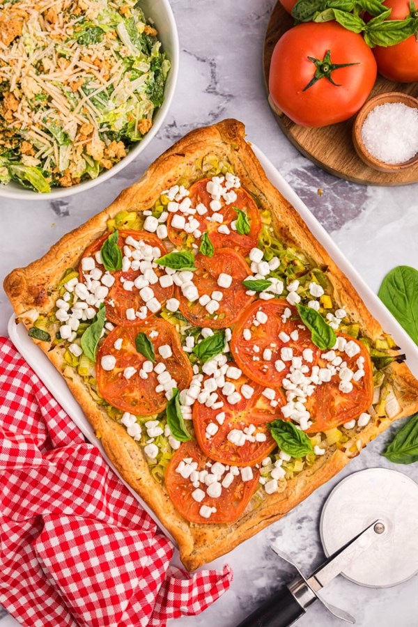 Tomato and goat cheese tart